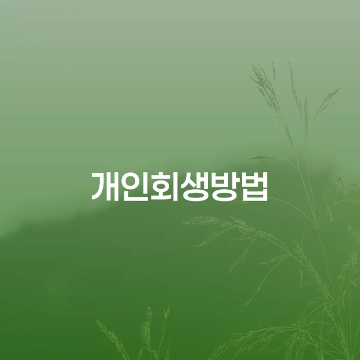 신용대출 연체 개인회생 필수는